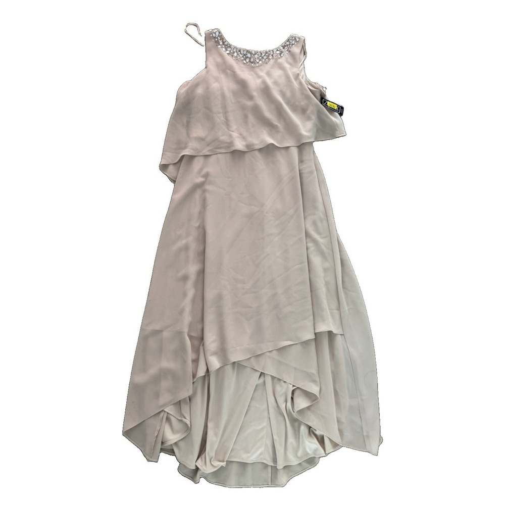 Alex Evenings Womens Size 14 Champagne 2 Pc Formal Gown Jacket Beaded NWT